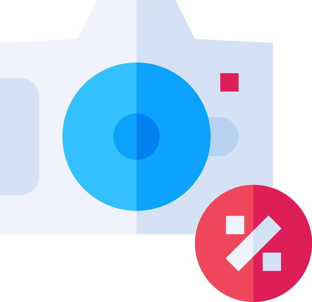 A camera with a red cross next to it vector