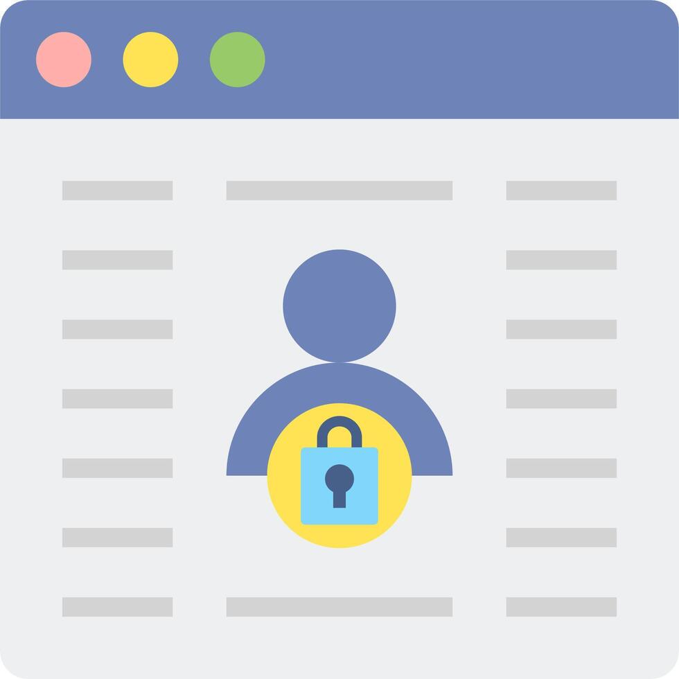 A person with a padlock icon on a page vector