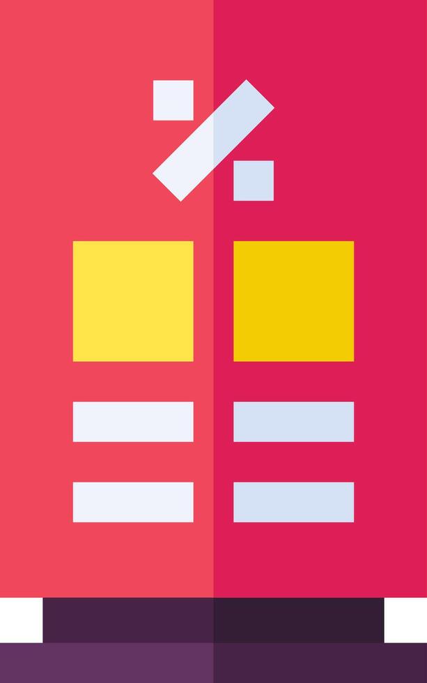 A red box with yellow and white squares vector
