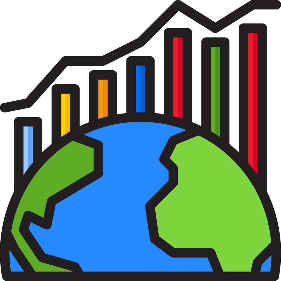 Global growth chart illustration vector