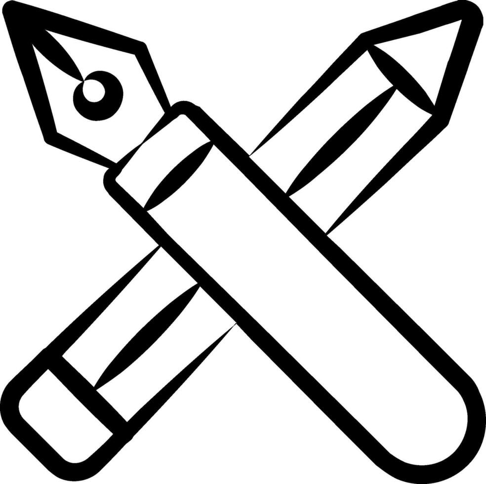 Pencil and pen clipart vector