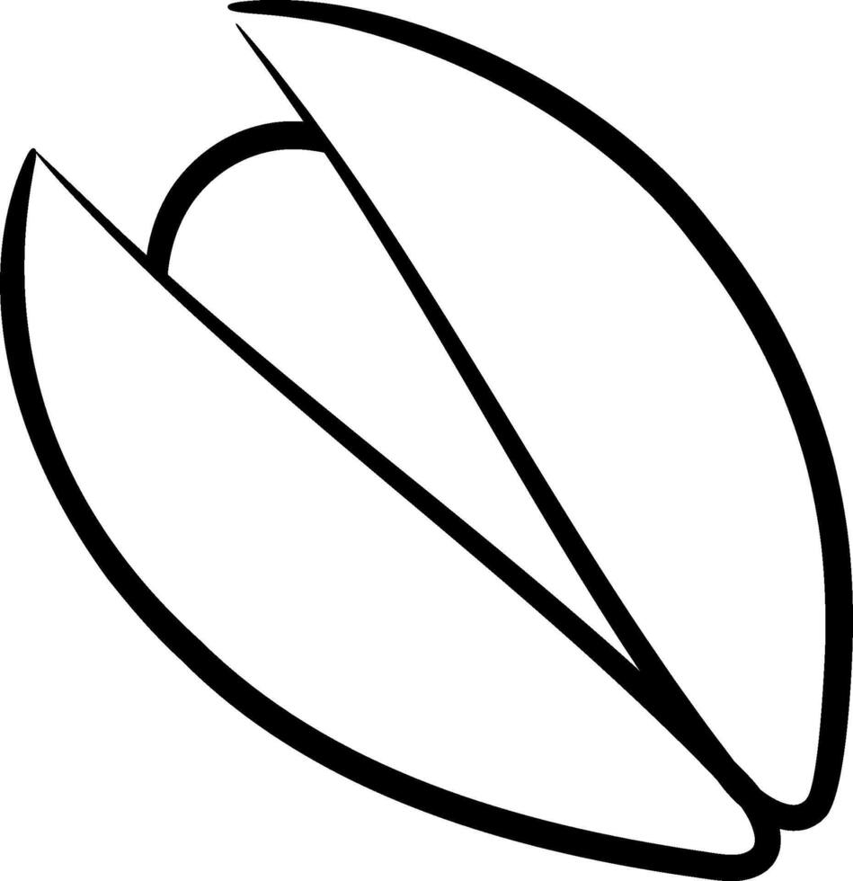 A black and white drawing of a seed pod vector