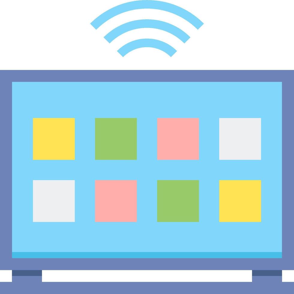 A flat screen with wifi symbol on it vector