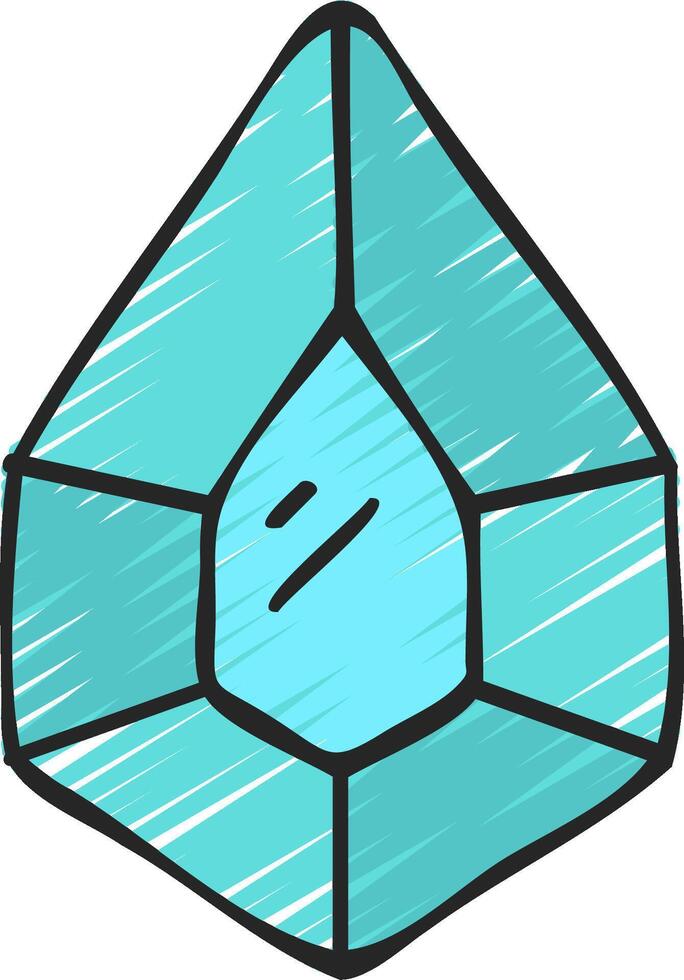 A blue diamond shaped object with a line drawn on it vector