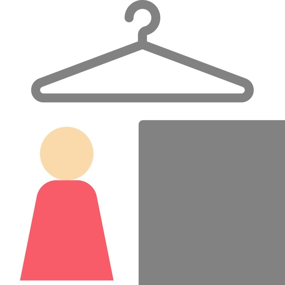 A person is standing in front of a closet vector
