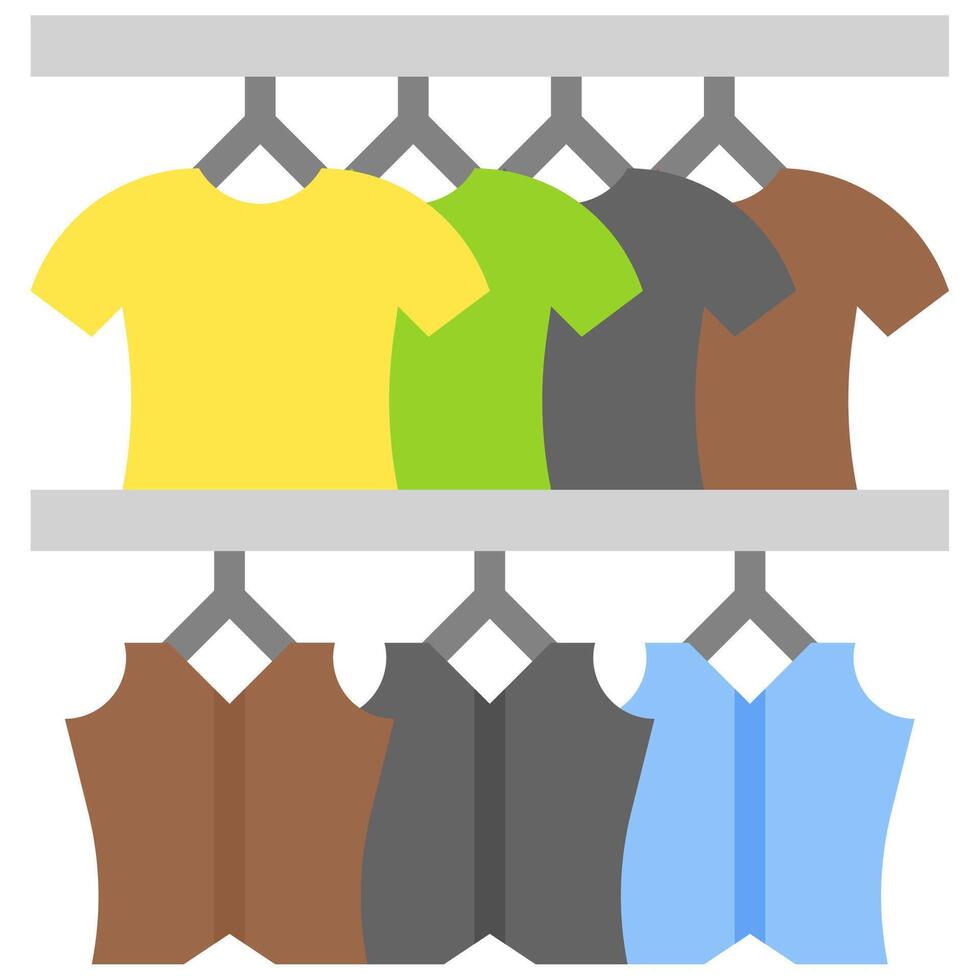 Clothes rack with shirts vector