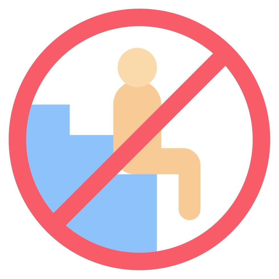 A no entry sign with a person sitting on a bench vector