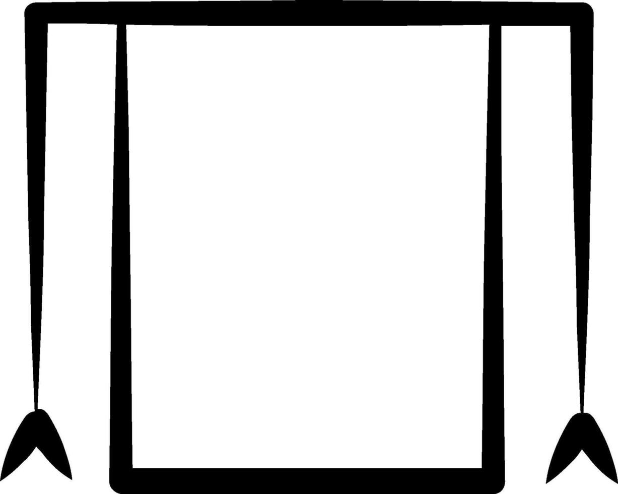 A black and white drawing of a window with two arrows vector