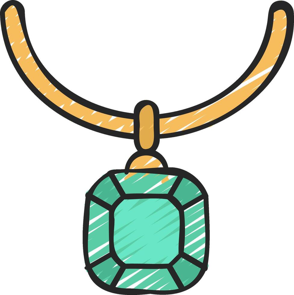Emerald pendant illustration vector