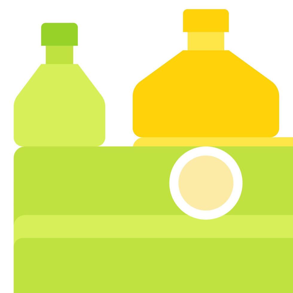A green refrigerator with a yellow and green lid vector