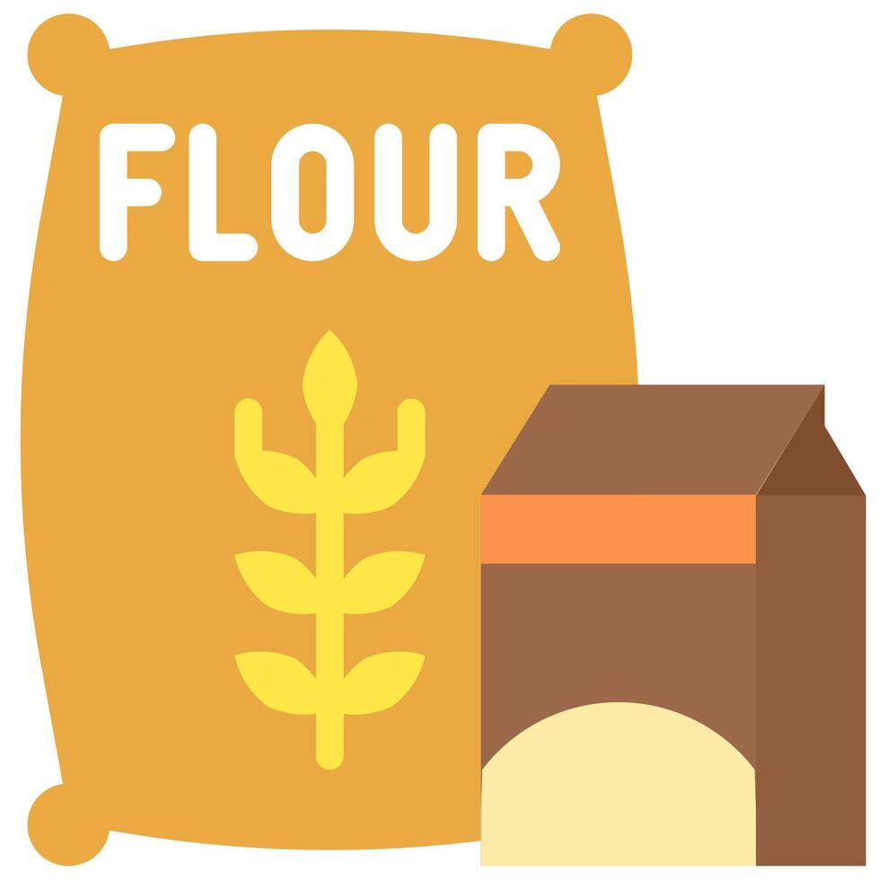 Flour bag and box of flour vector