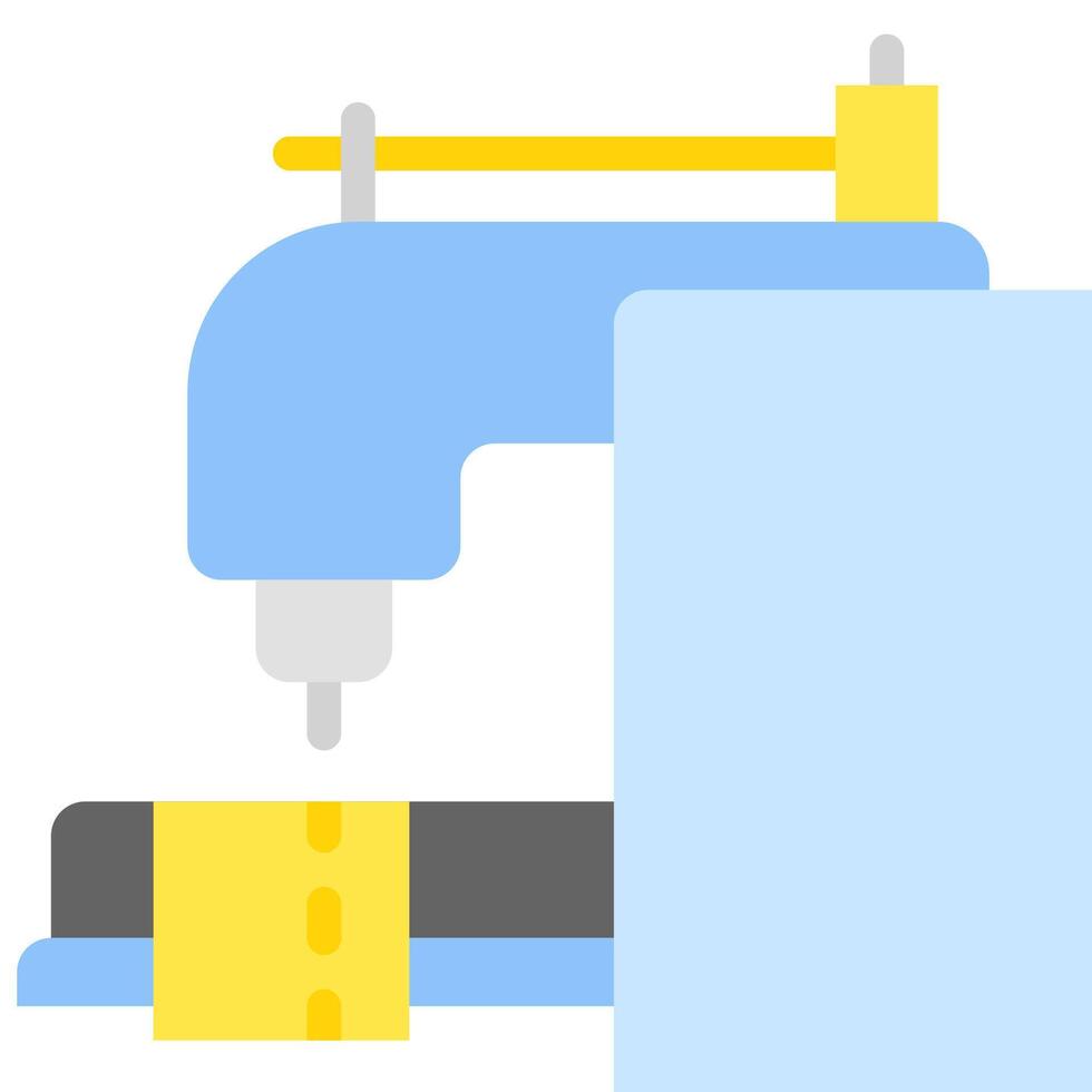 A sewing machine with a yellow and blue ribbon vector
