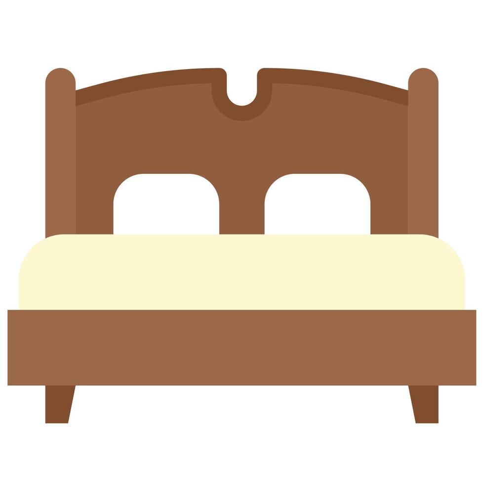 Bed with two pillows and a white sheet vector
