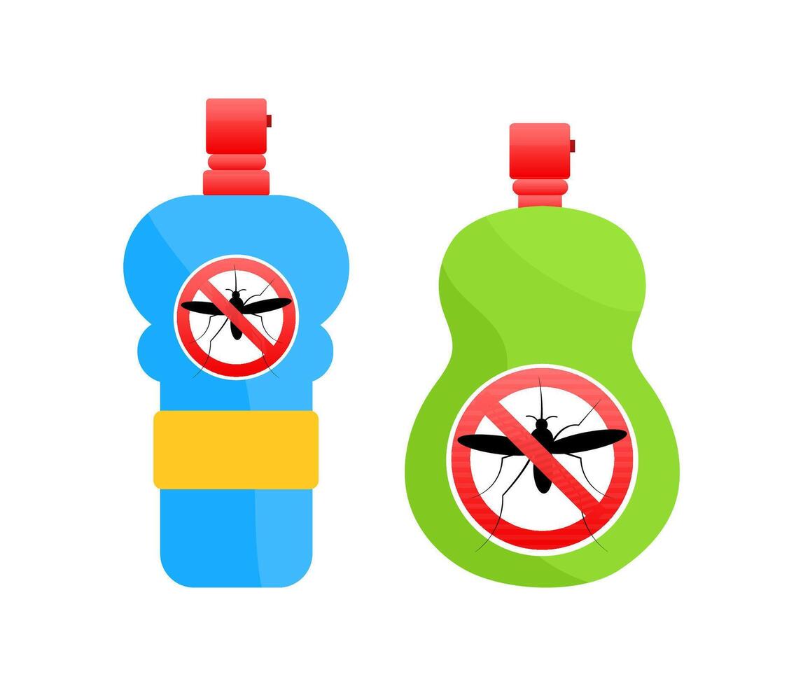 Mosquito repellent spray bottles protecting from malaria and zika virus vector