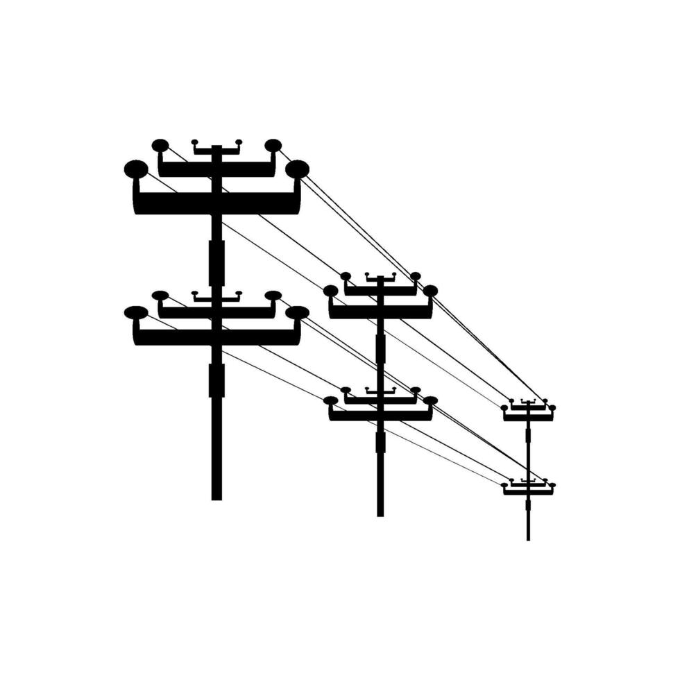 lighting electricity pole icon image illustration logo vector