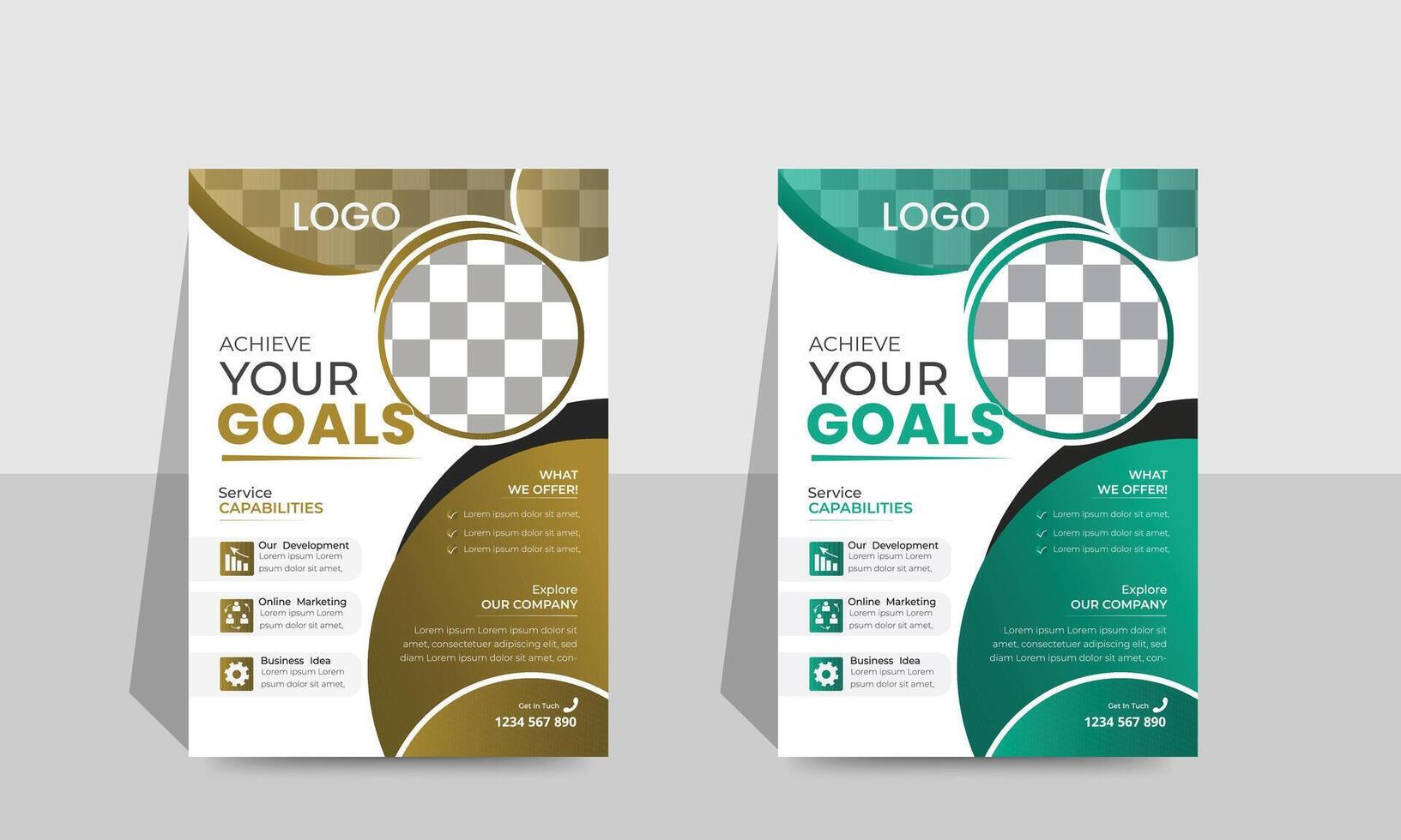Commercial Creative corporate A4 business flyer Design Template. vector