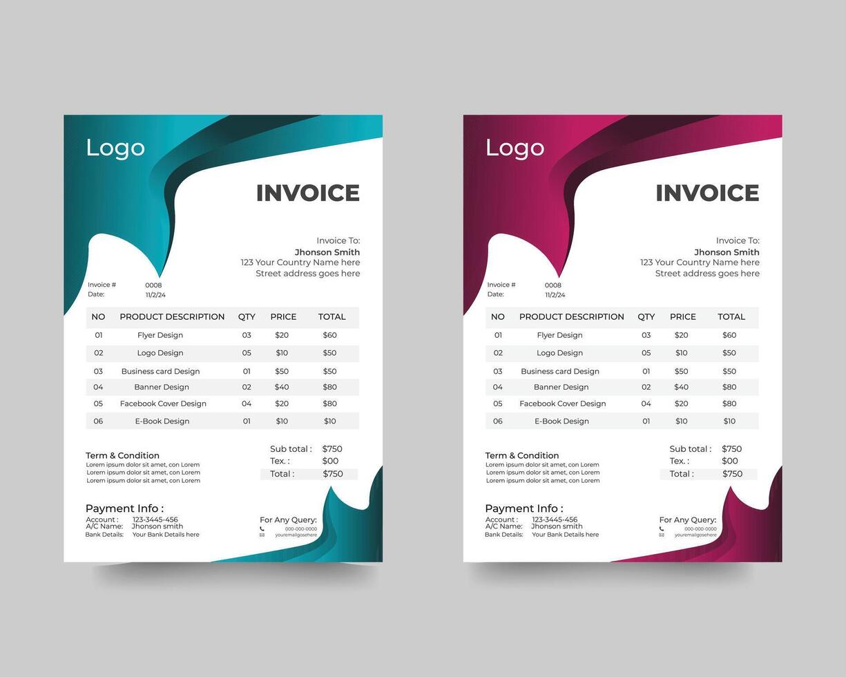 New Business invoice template vector