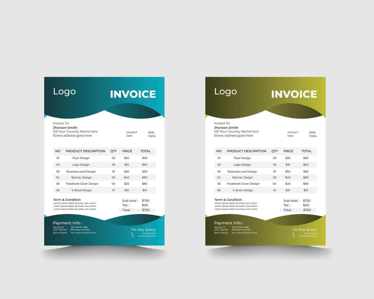 Modern Business invoice template vector