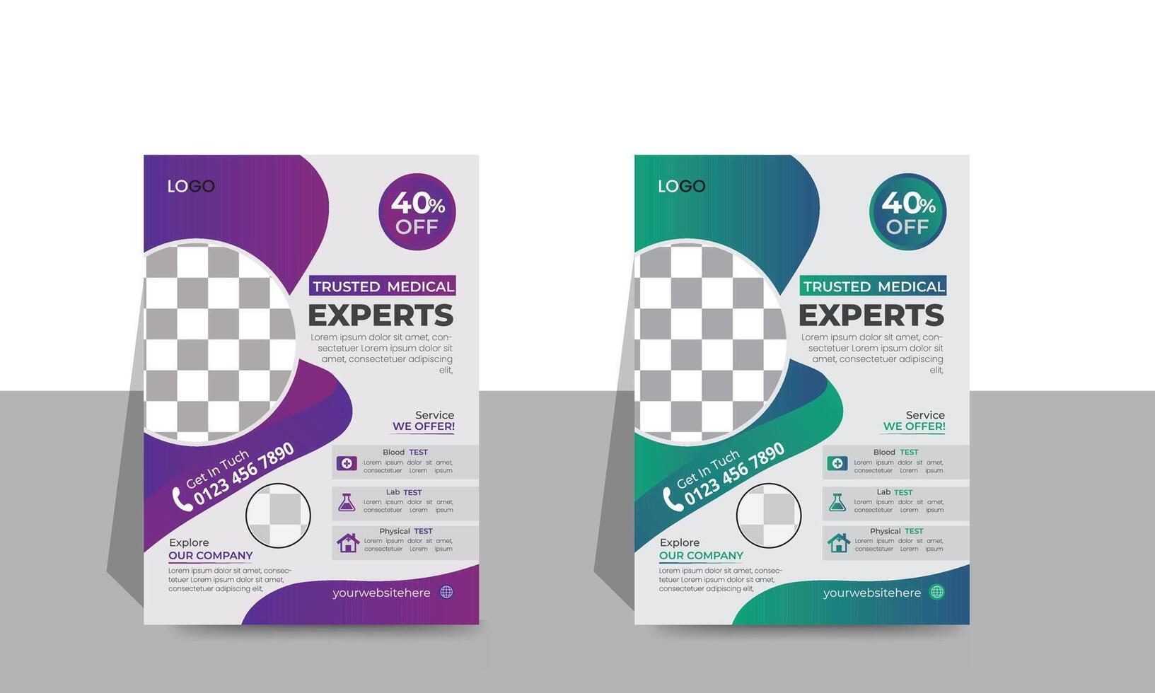 Creative corporate A4 Medical flyer Design Template. vector