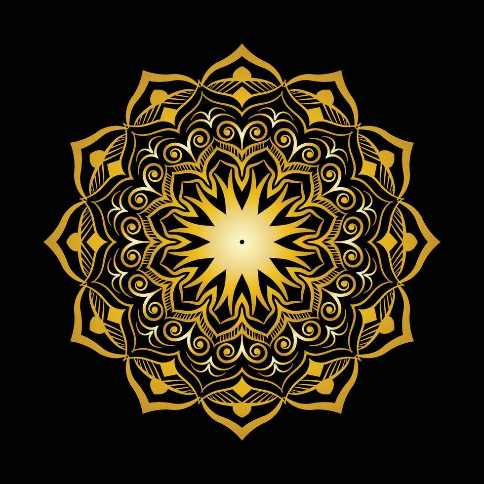 Golden luxury mandala design.. vector