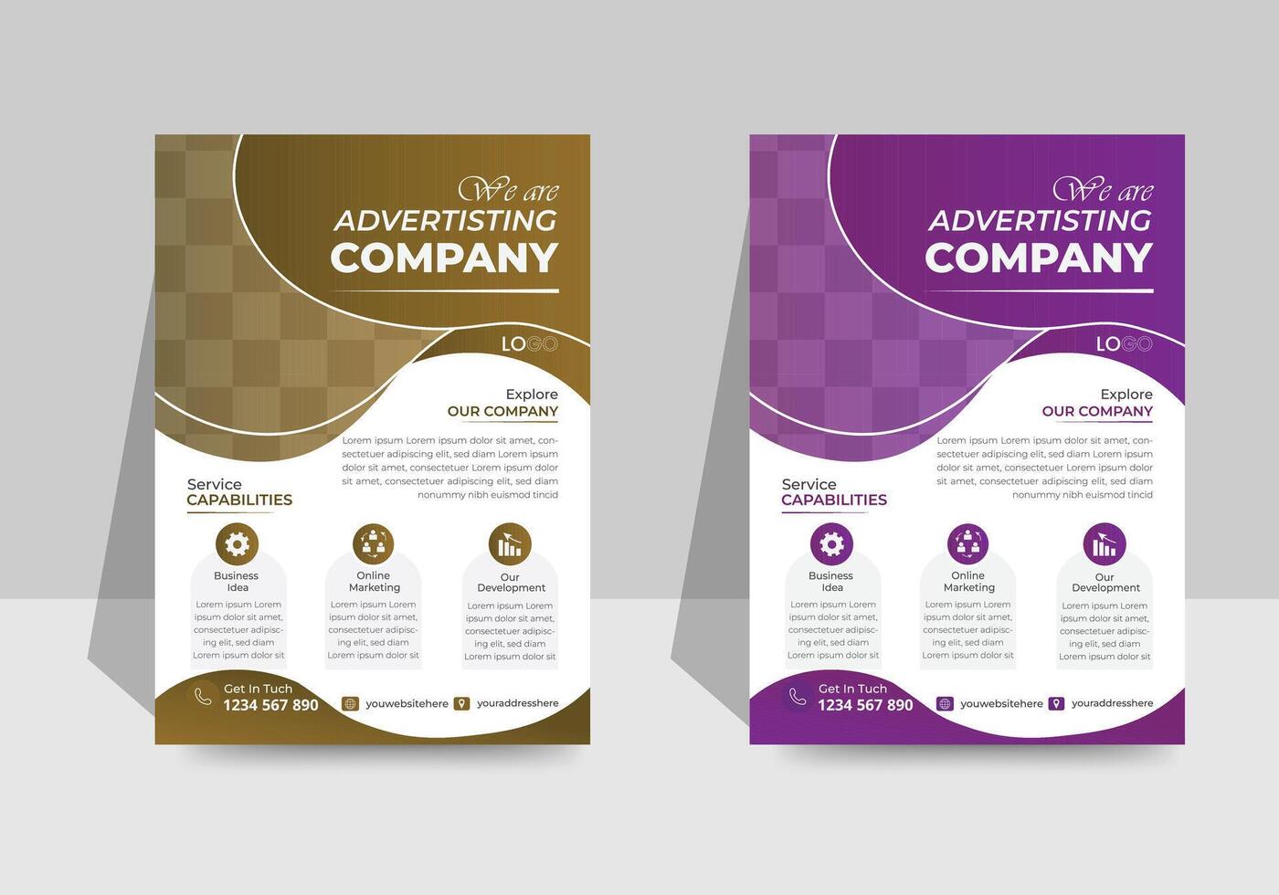 Corporate business flyer A4 template design vector