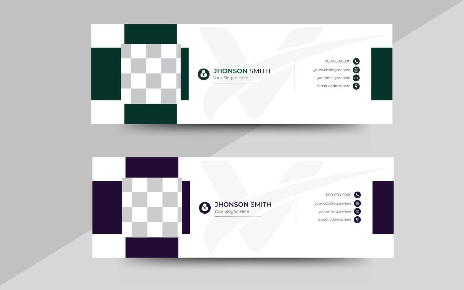 Creative email signature template design. vector