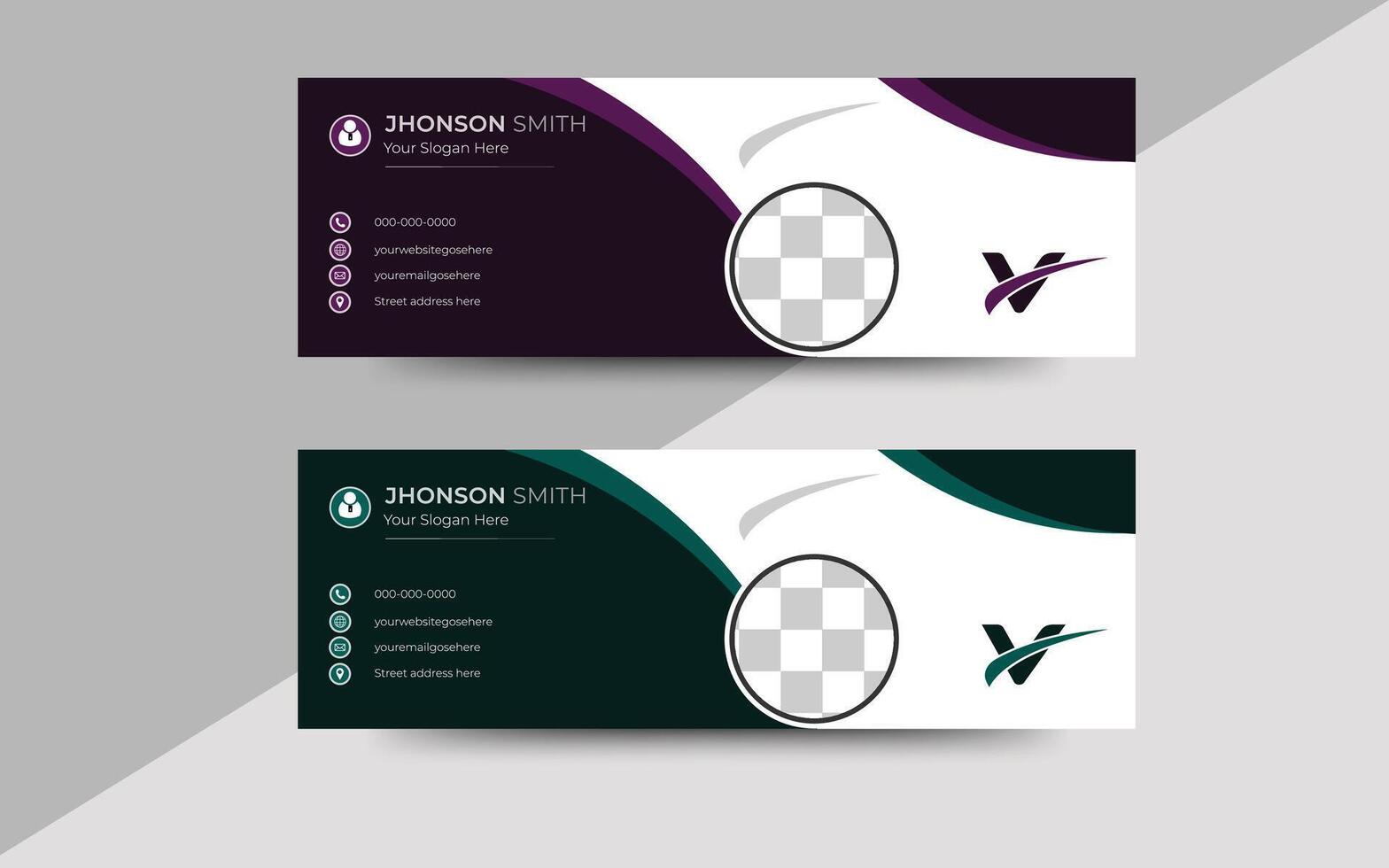 Web Email signature template design. vector