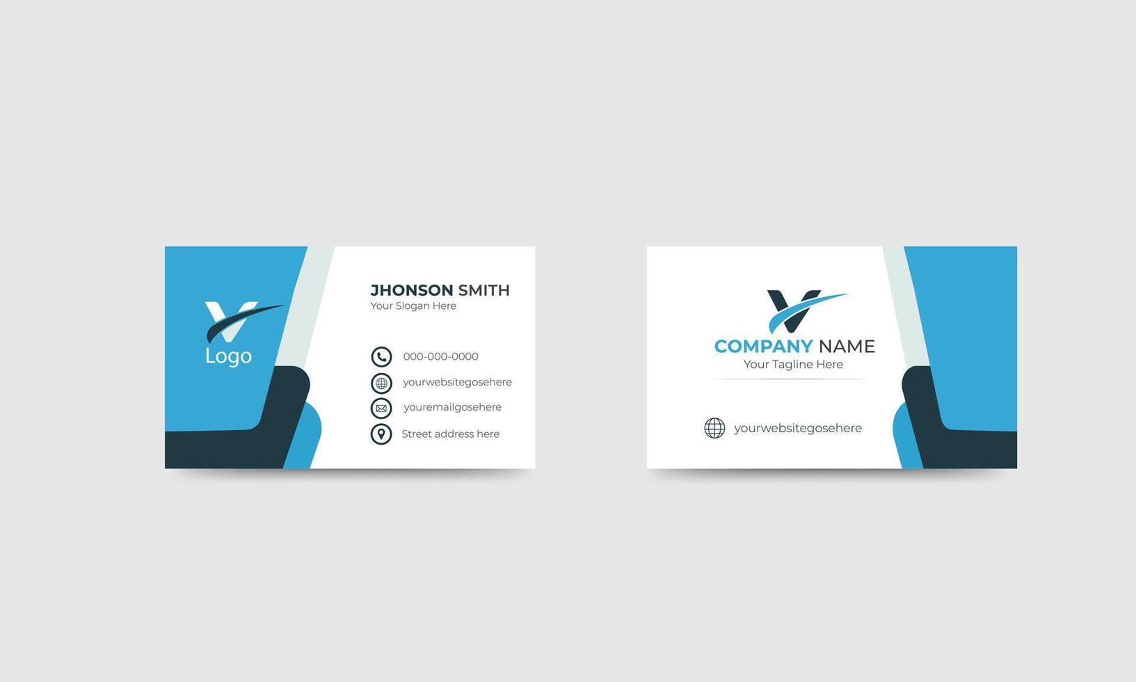colorful 2 sided business card design template vector