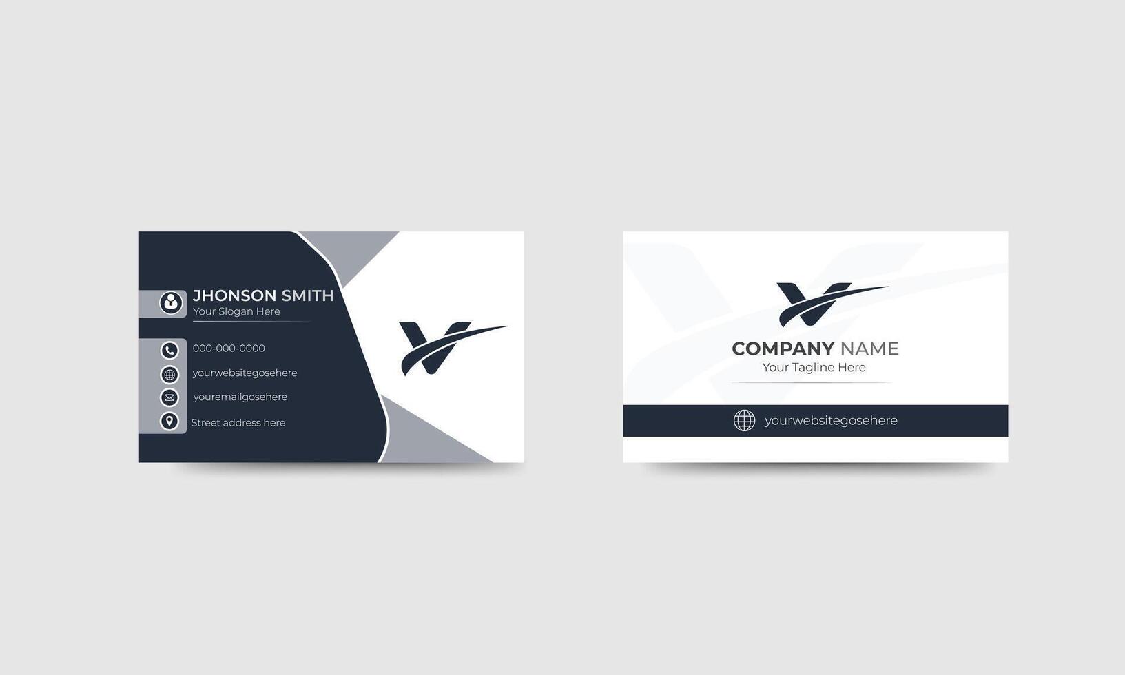 Creative modern 2 sided business card design vector