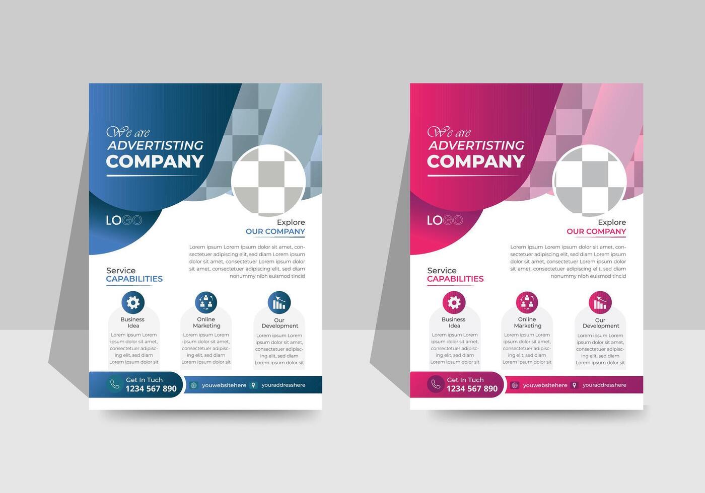 Creative business flyer template design vector