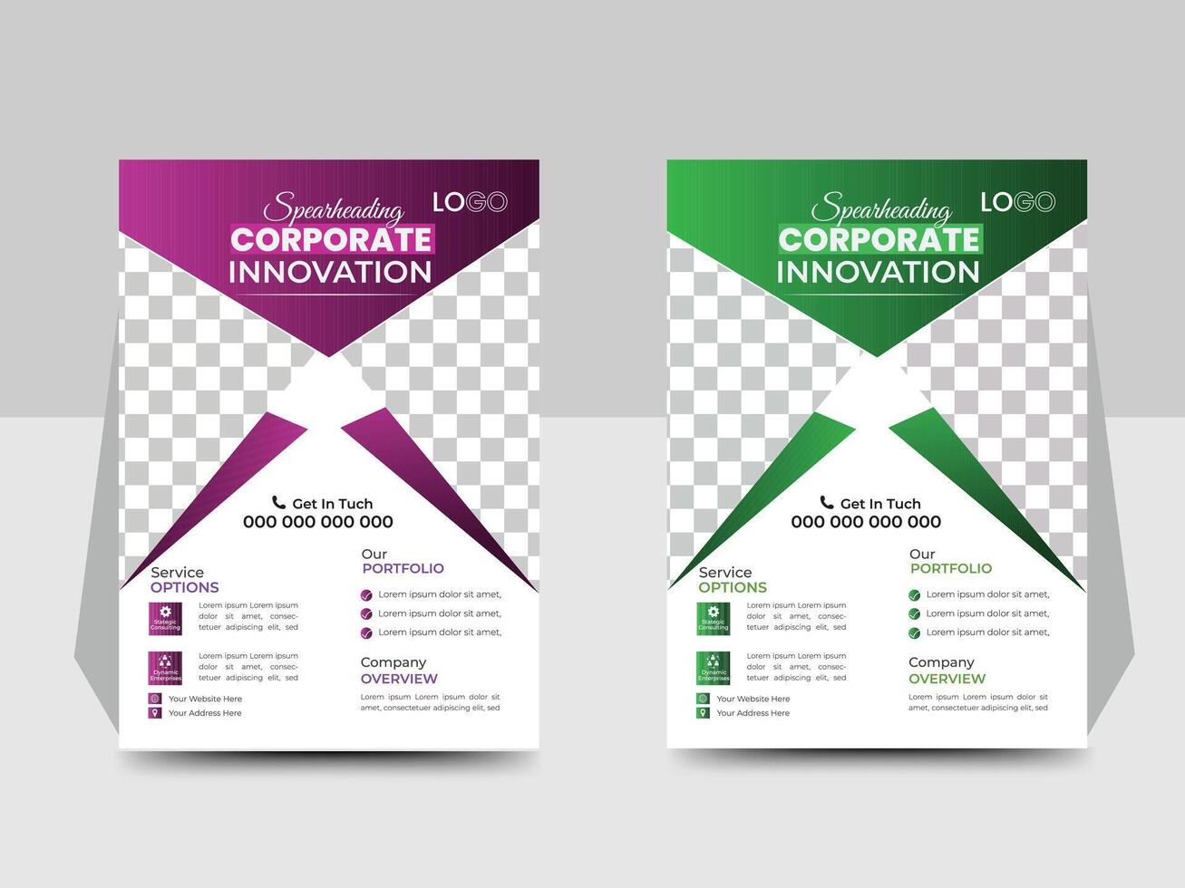 Corporate 2 color Business flyer design template vector