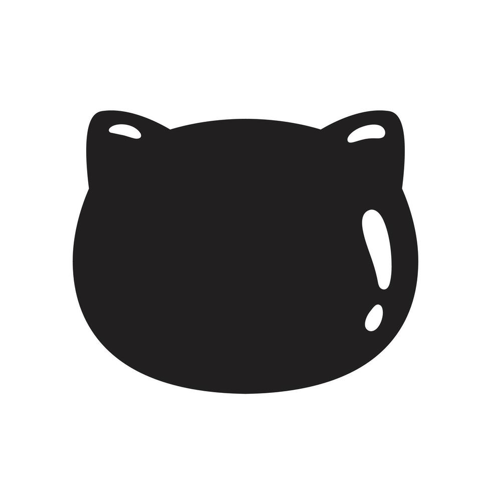 cat head gloss kitten face icon calico glossing neko pet character cartoon symbol tattoo stamp scarf illustration isolated design vector