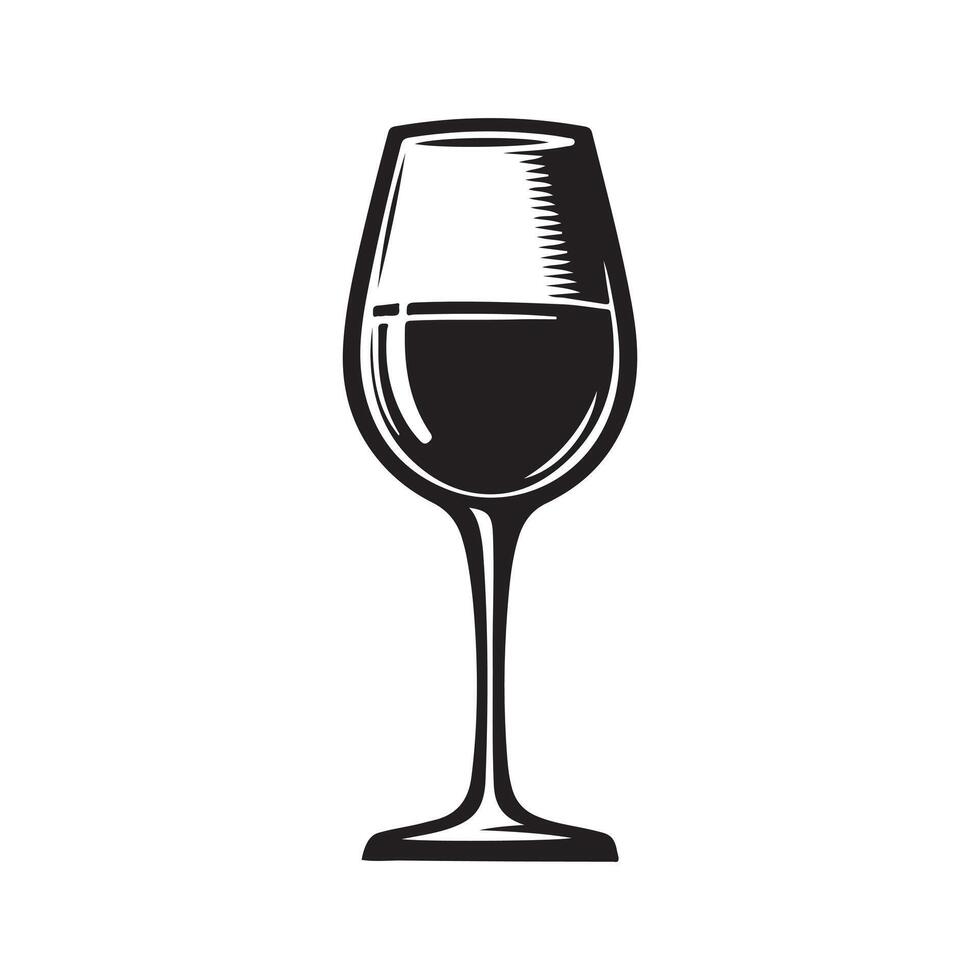 Simple wine glass icon. vector