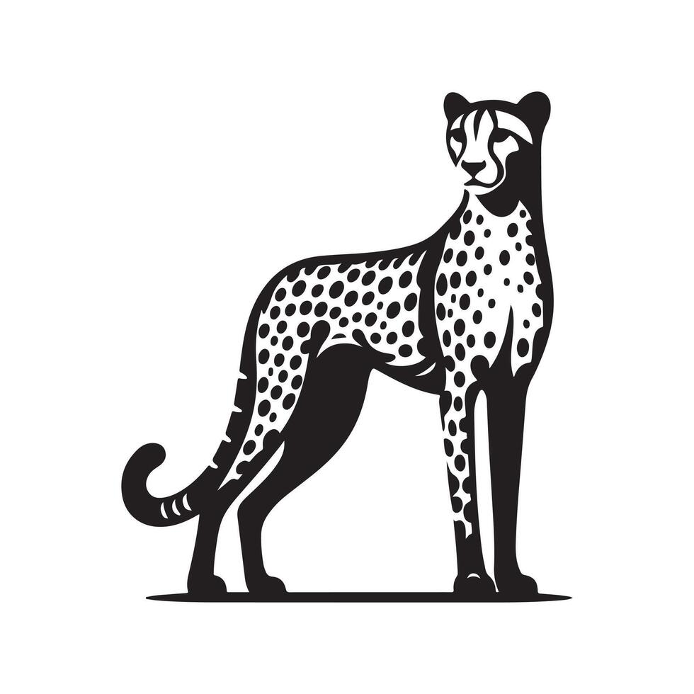 A old leopard looking at jungle icon. vector