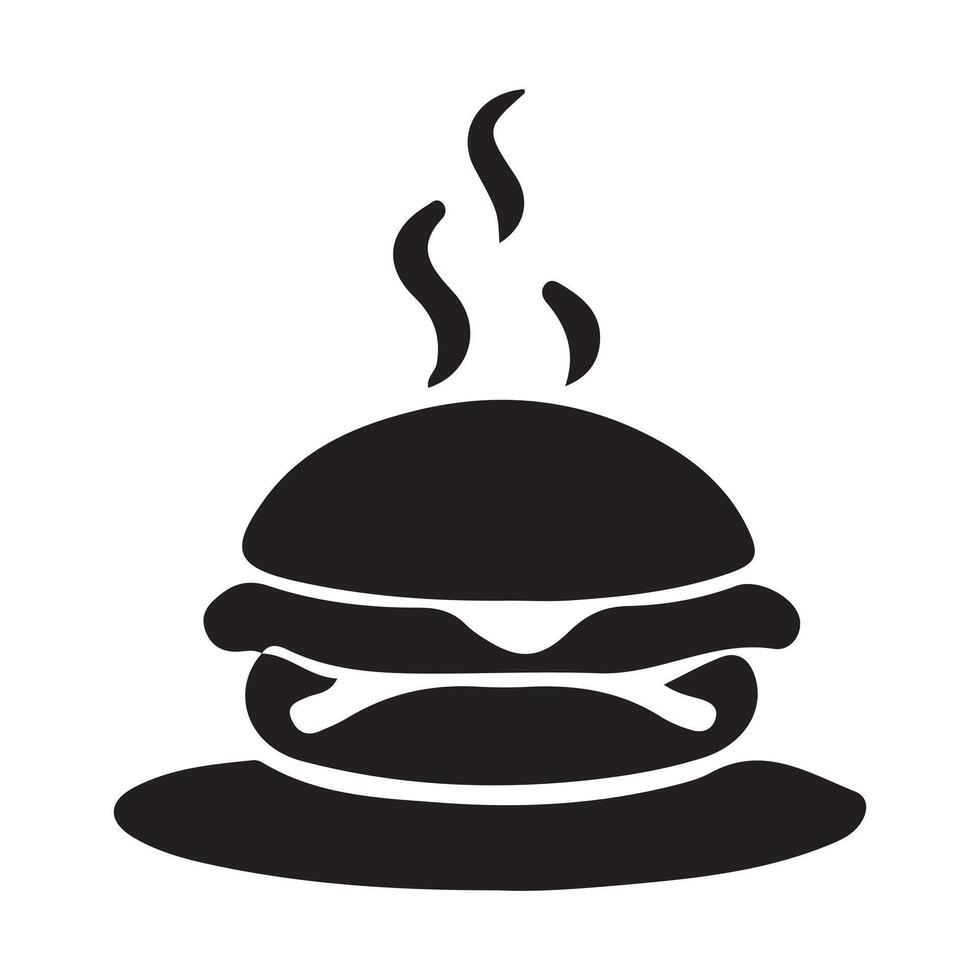 Burger icon silhouette. vector
