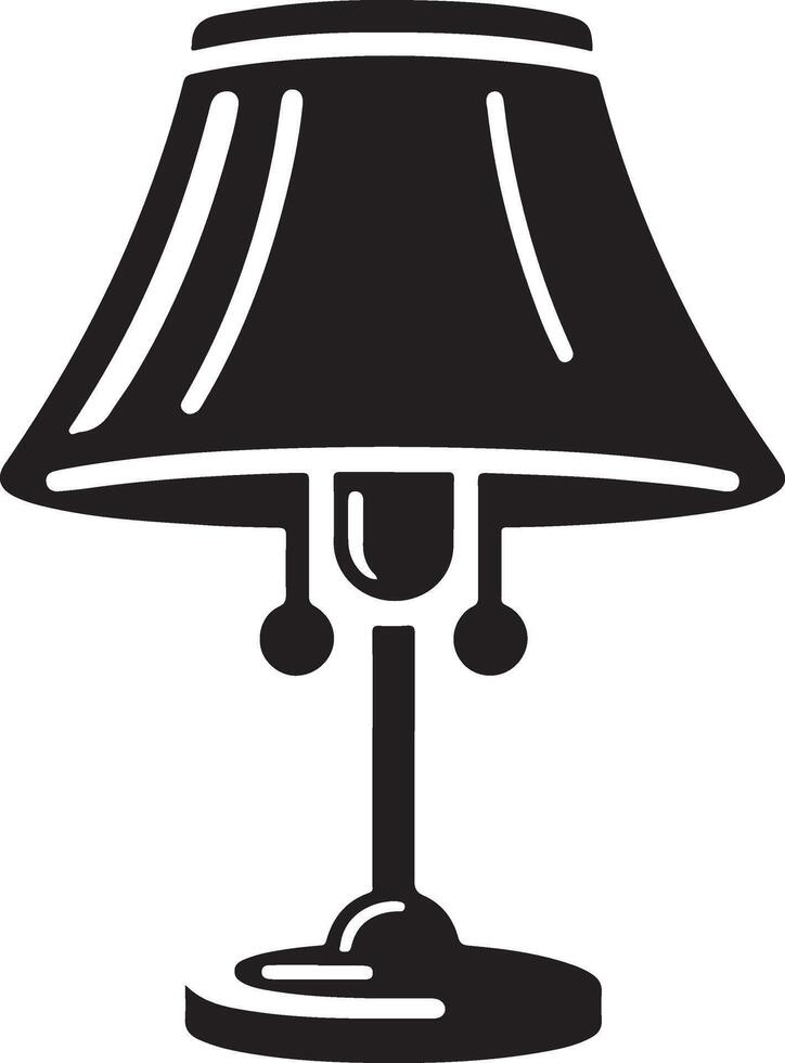Stylish table lamp isolated white background. vector