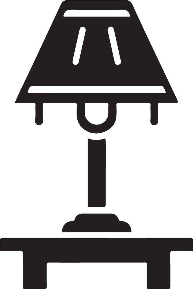 Flat table lamp icon. vector