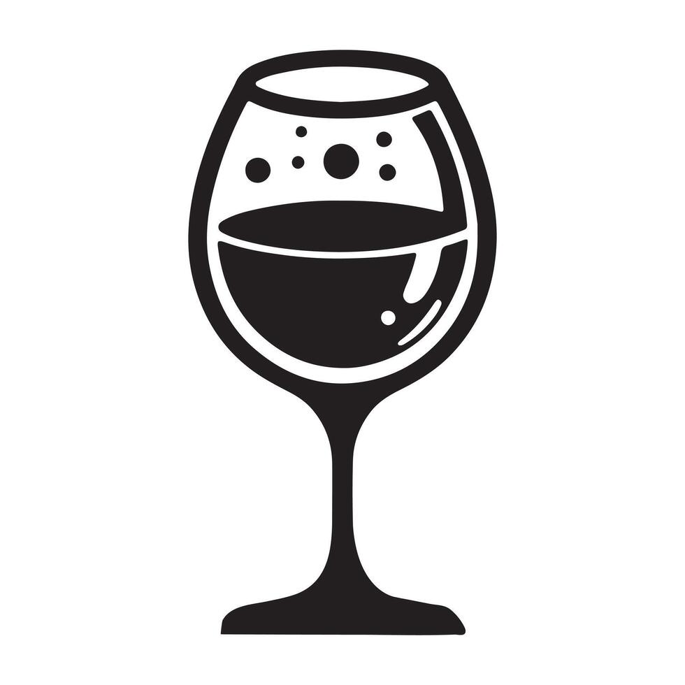 Simple and modern wine glass icon. vector