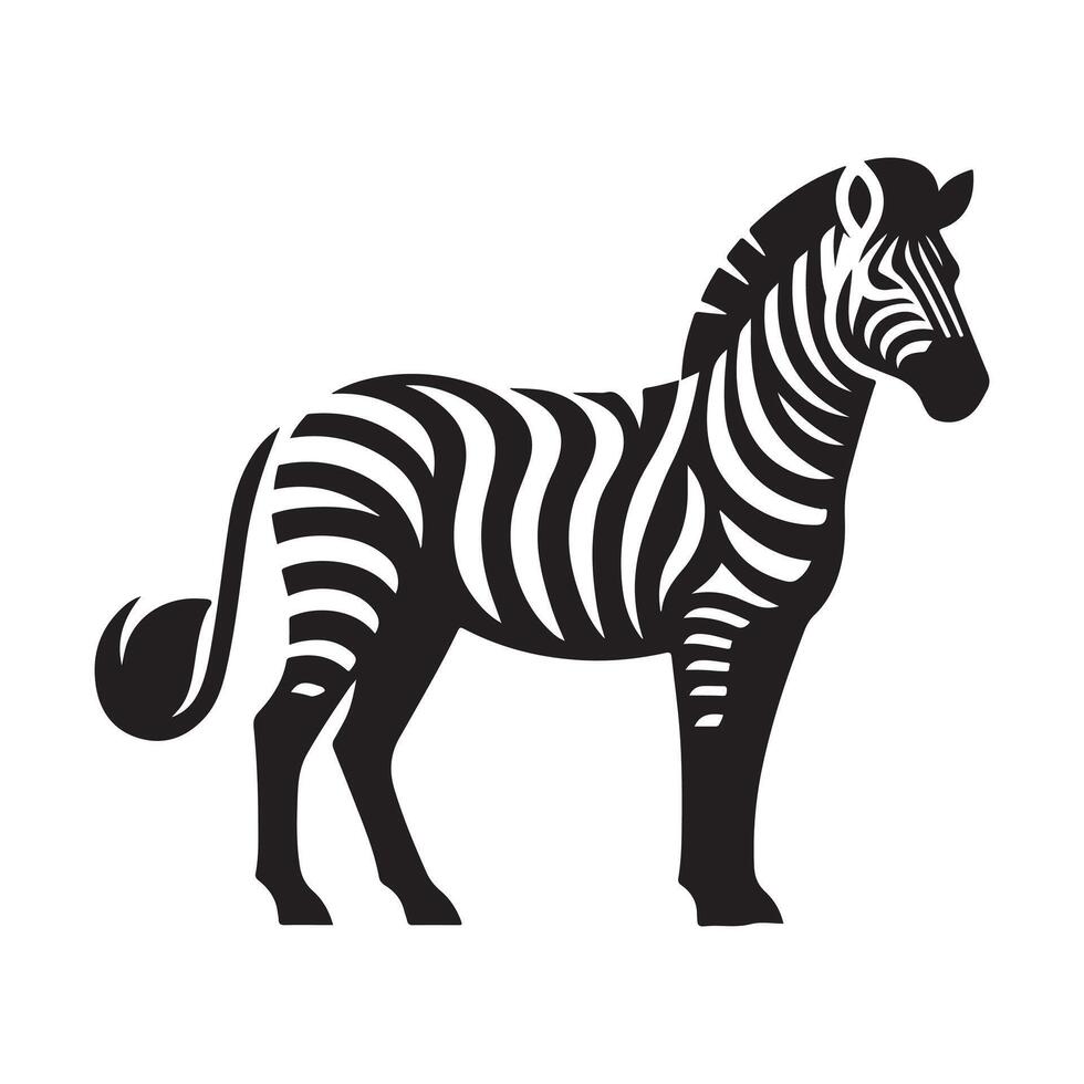 Stylish black and white zebra icon. vector