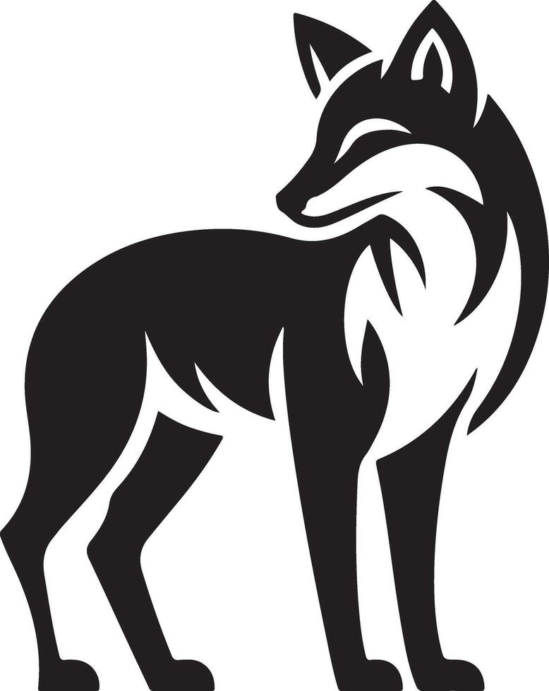 A cute and minimalist fox icon. vector