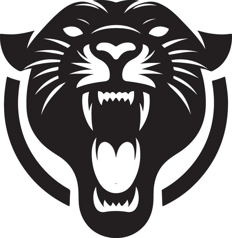 Minimalist panther head logo icon silhouette. vector