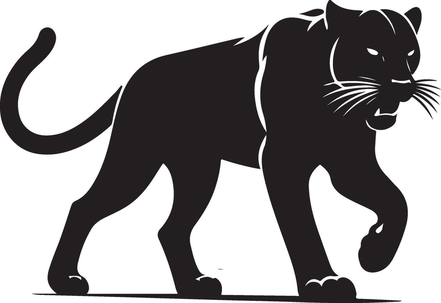 Illustration of a angry jaguar on white background. vector