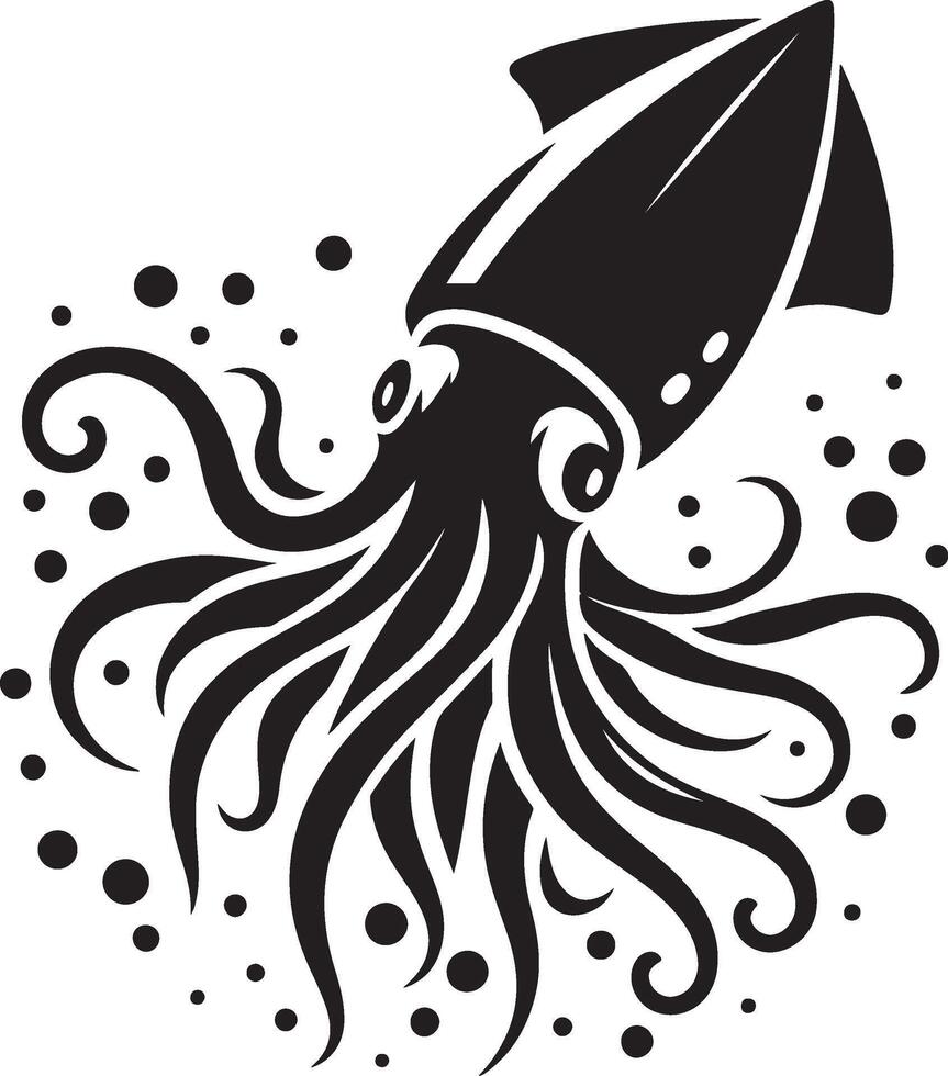 Illustration of a squid. vector