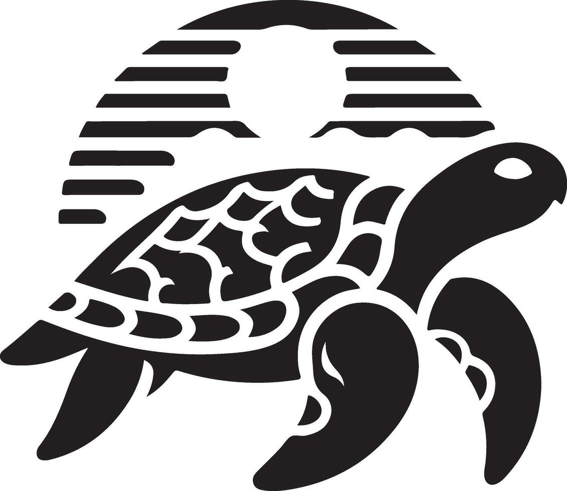 Mysterious Turtle Silhouette with Flowing Tentacles vector