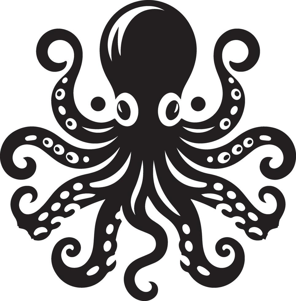 Simple octopus icon isolated white background. vector