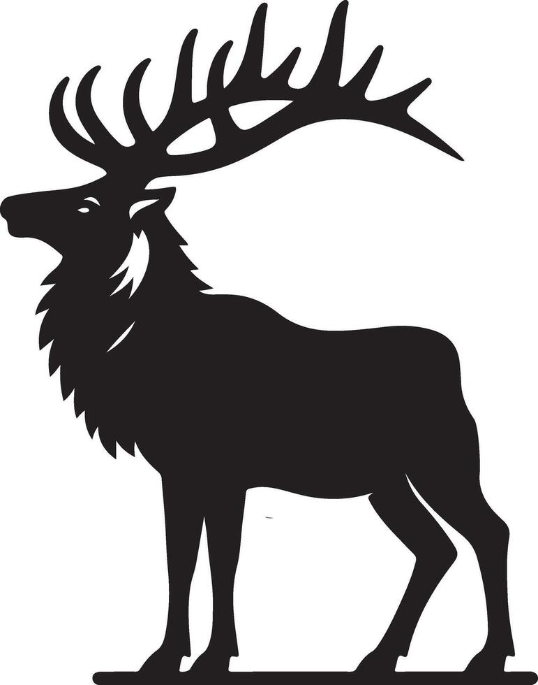 A large bull elk silhouette. vector
