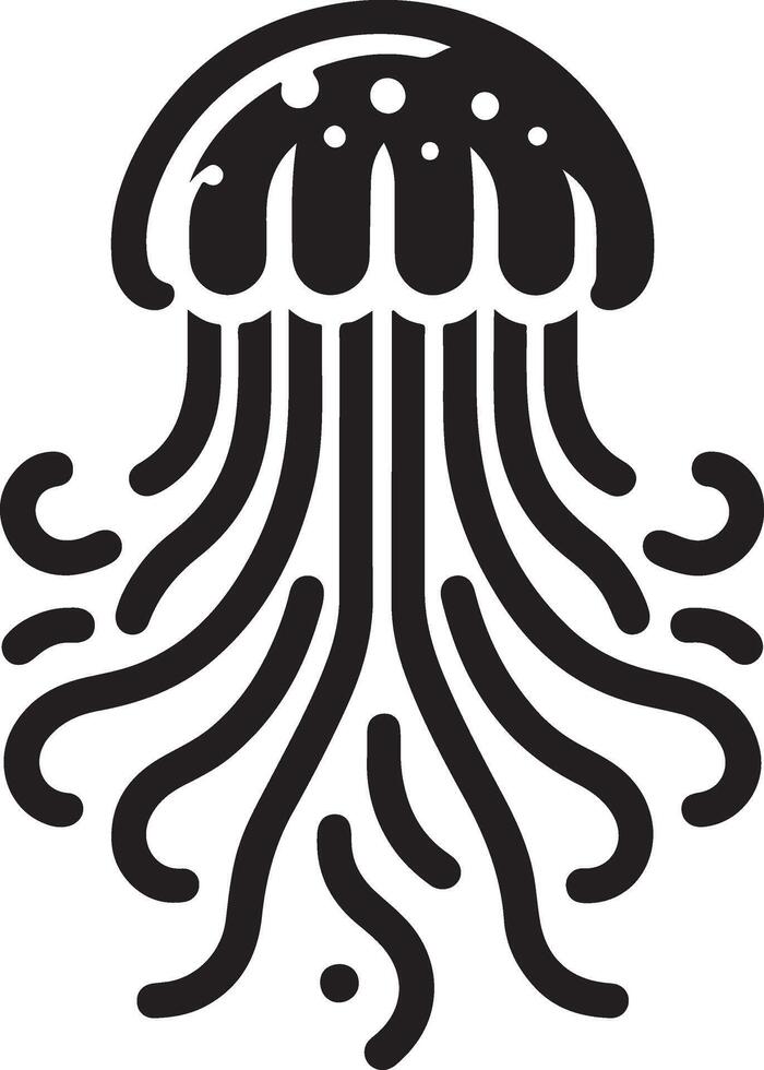 Minimalist Jellyfish Silhouette Design vector