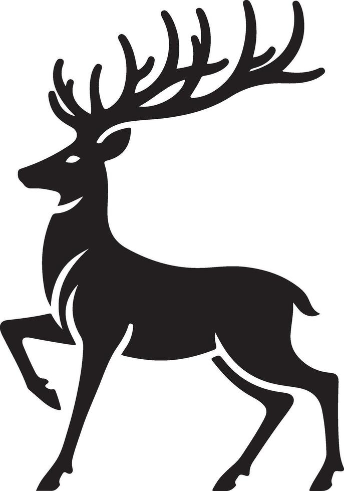 A running deer illustration on white background. vector