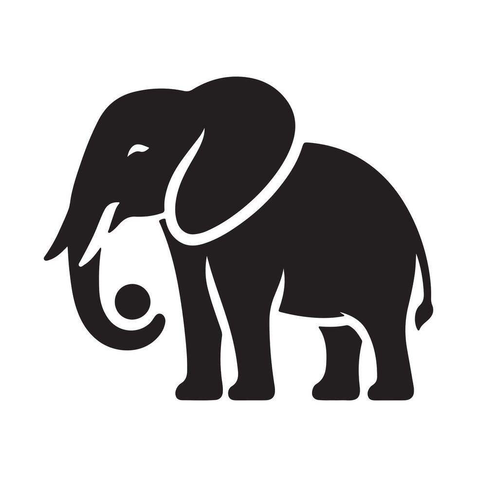 Elephant Silhouette in the Wilderness,Elephant Silhouette in African Savanna,A Minimalist Silhouette vector