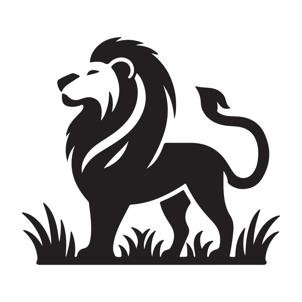 Stylish lion icon on white background. vector